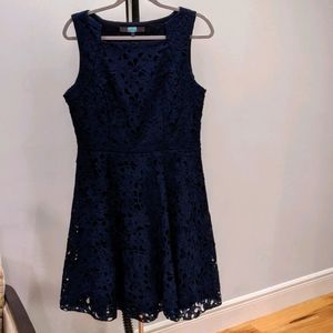 Navy blue sleeveless dress